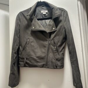 Glamorous Women's Gray Leather Jacket